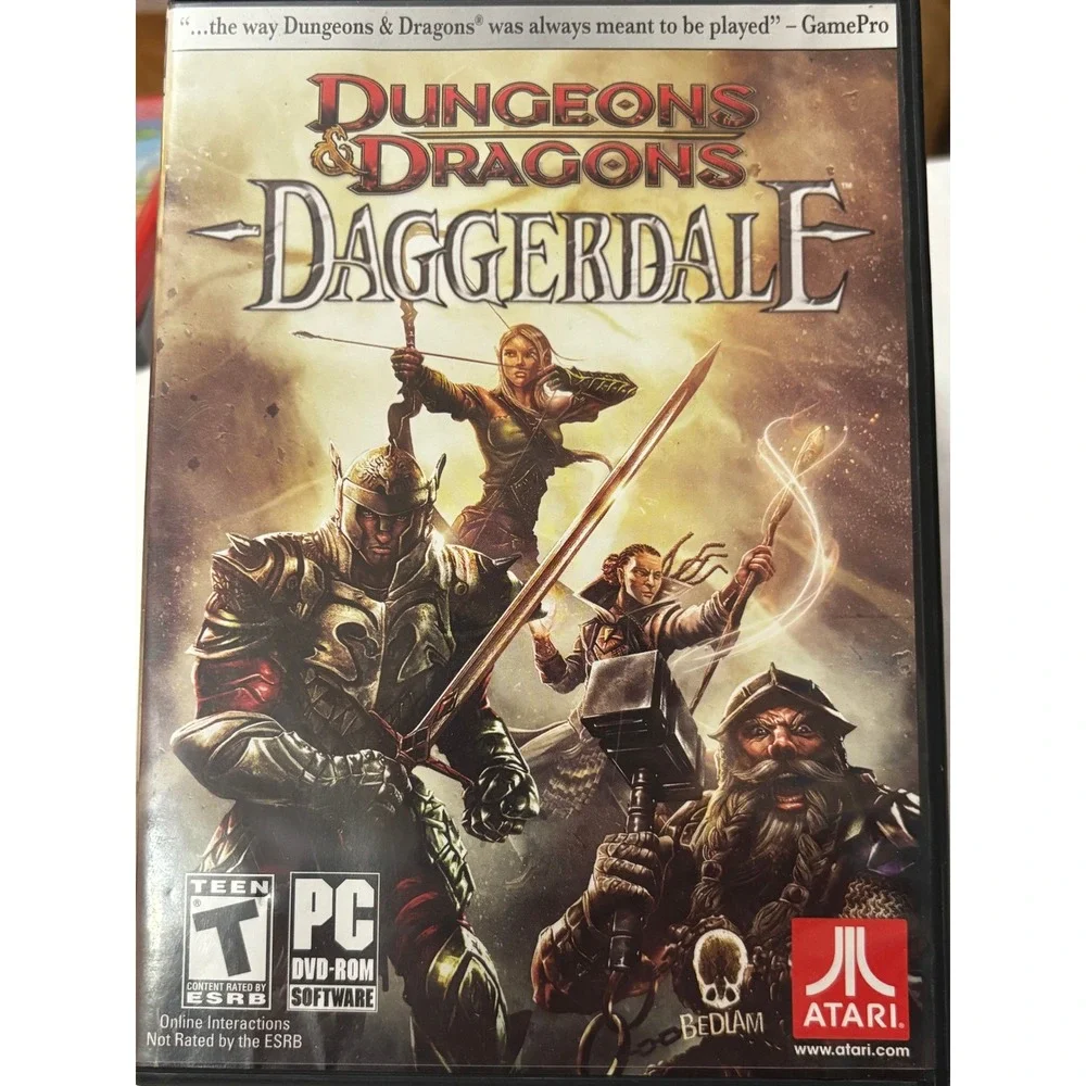 Dungeons Dragons Daggerdale PC DVD ROM Game Atari Bedlam Online Interaction Teen
